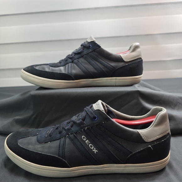 Geox Wilmer Navy grey Leather  Suede US Size 11 PREMIUM COMFORT ATHLETIC STYLE - Picture 2 of 8